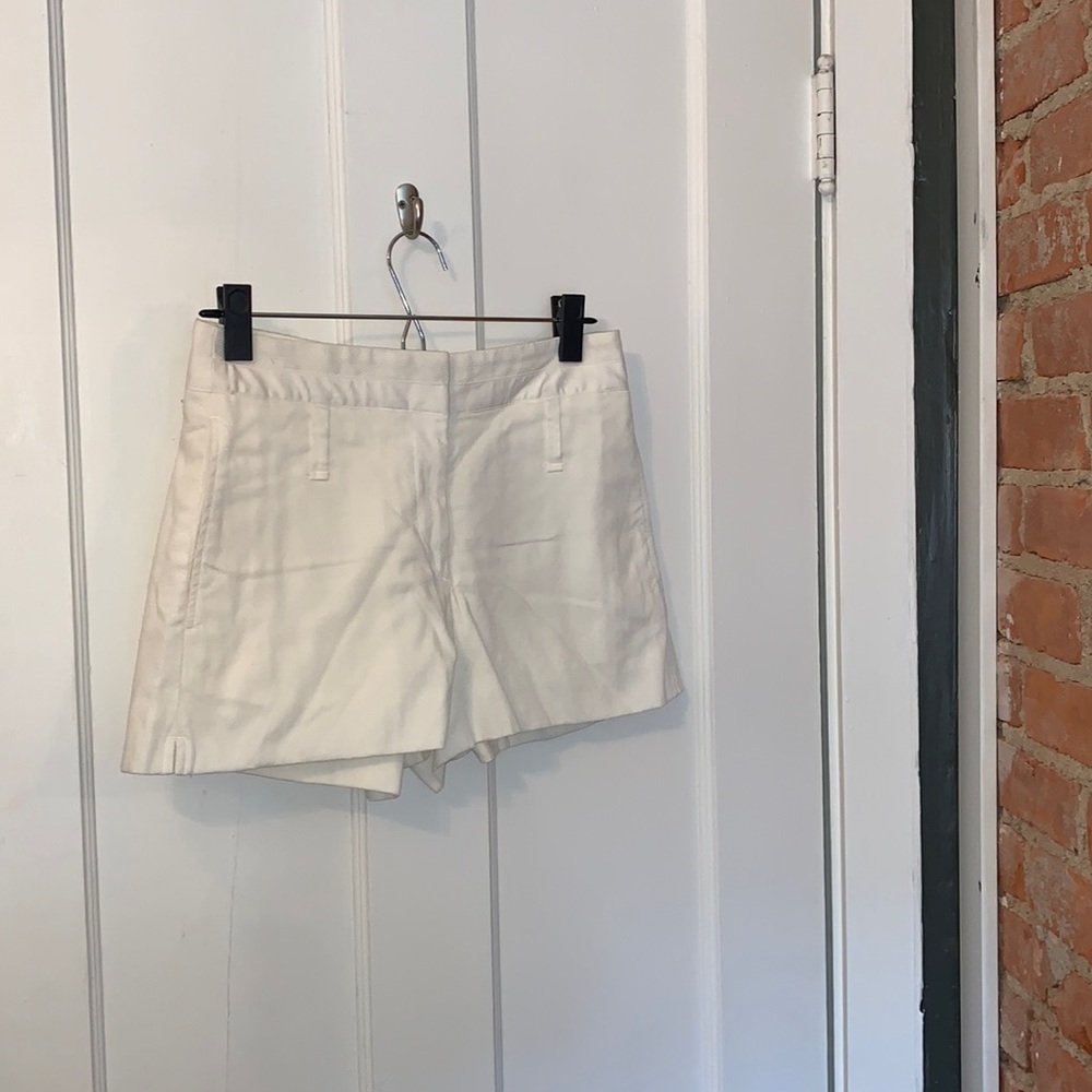 Rag & Bone - white, high waisted, linen shorts